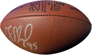 Greg Lloyd signed NFL Wilson Rep Pro Football #95 - COA (Pittsburgh Steelers/5X Pro Bowl)