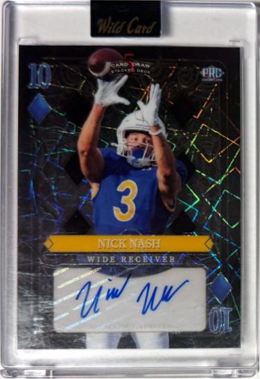 Nick Nash signed 2024 Wild Card 5 Card Draw Ten of Diamonds RC Card 1/1 #SDHD-NNA/San Jose State/Falcons/Encased/Factory Sealed
