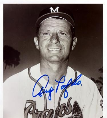 Andy Pafko signed Milwaukee Braves 8x9 Photo imperfect- COA
