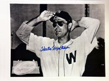 Walt Masterson signed Washington Senators 8.5x11 Photo imperfect- COA/Ticket