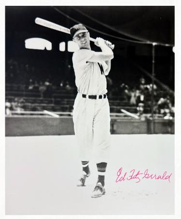 Ed Fitz Gerald signed Washington Senators B&W 8x10 Photo imperfect- COA