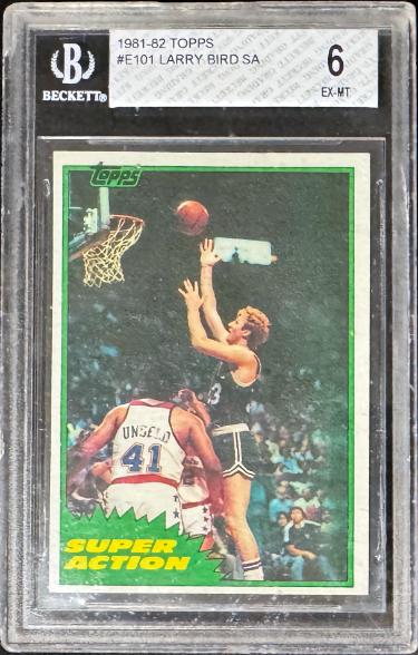 Larry Bird 1981-82 Topps Card #E101- Beckett/BGS Graded 6 EX-MT (w/ Sub Grades/Boston Celtics/HOF)
