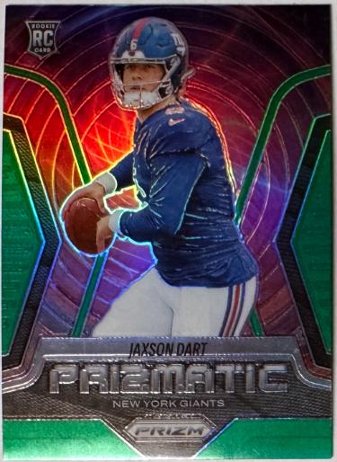 Jaxson Dart 2025 Panini Prizm Prizmatic Green Wave Rookie Card #6 (New York Giants)