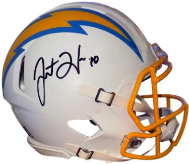Justin Herbert signed Los Angeles Chargers Riddell NFL FS Speed Authentic Helmet #10- Beckett Witnessed