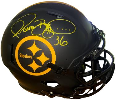 Jerome Bettis signed Pittsburgh Steelers Riddell NFL Full Size Eclipse Authentic Helmet #36- Beckett Witnessed (HOF)