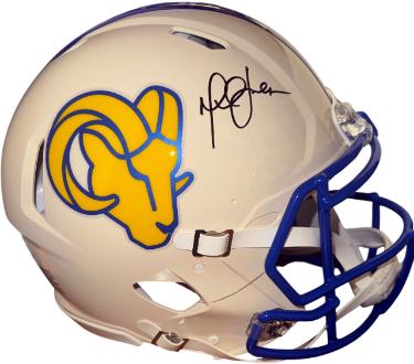 Marshall Faulk signed St. Louis Rams Riddell NFL Speed Authentic Retro Throwback Helmet- JSA Witnessed (HOF)