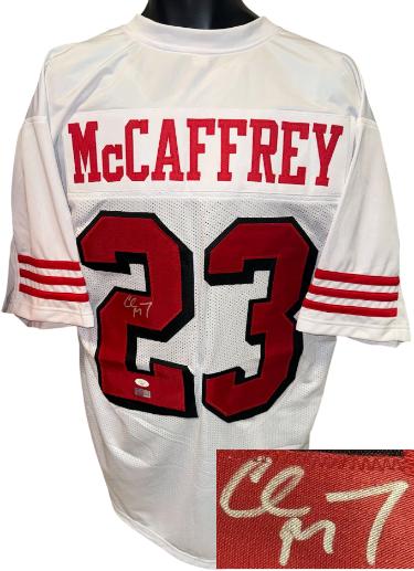 Christian McCaffrey signed San Francisco TB Custom Stitched Pro Style Football Jersey XL - JSA #AI78291