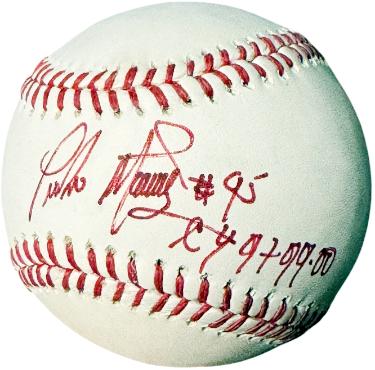 Pedro Martinez signed Rawlings Official Major League Baseball CY 97 99 00- COA (Boston Red Sox)