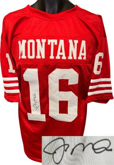Joe Montana signed San Francisco Red TB Custom Stitched Pro Style Football Jersey XL- JSA #AC88148 (HOF)