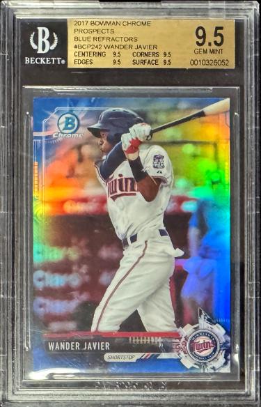 Wander Javier 2017 Bowman Chrome Blue Refractors Card #BCP242 - BGS Graded 9.5 Gem Mint