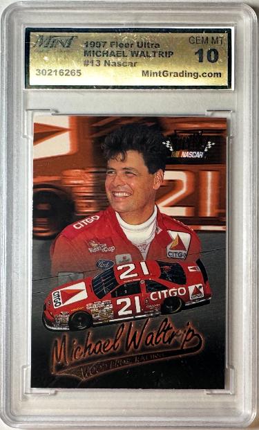 Michael Waltrip 1997 Fleer Shoney's Ultra NASCAR Card #13-Mint Graded 10 Gem Mint