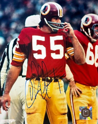 Chris Hanburger signed Washington NFL Licensed 8x10 Photo imperfect- COA (HOF)