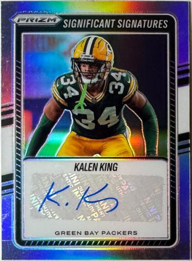 Kalen King signed 2025 Panini Prizm Significant Signatures Rookie Auto Card (RC) #SSI-KKG (Green Bay Packers)