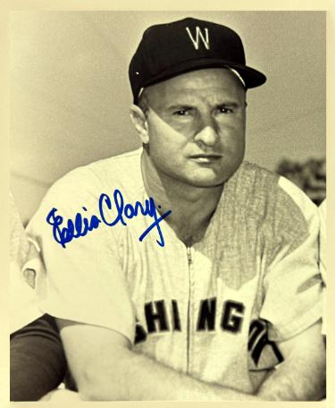 Ellis Clary signed Washington Senators Vintage 8x10 Photo imperfect- COA/Ticket