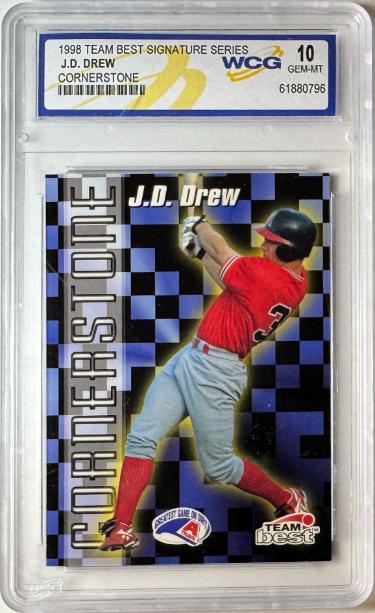 JD (J.D.) Drew 1998 Team Best Signature Series Cornerstone RC Card-WCG Graded 10 Gem Mint