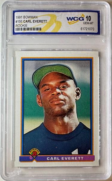 Carl Everett 1991 Bowman Rookie Card #156 - WCG Graded 10 Gem Mint