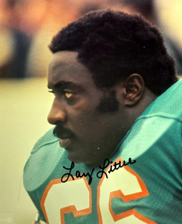 Larry Little signed Miami Dolphins NFL Licsended 8x10 Photo imperfect- COA (HOF/17-0)