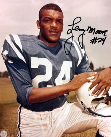 Lenny Moore signed Baltimore Colts NFL Licensed 8x10 Photo imperfect #24-COA (HOF)