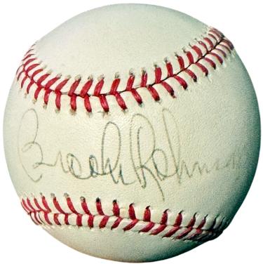 Brooks Robinson signed ROAL Rawlings Official American League Baseball imperfect- COA (Baltimore Orioles/HOF)