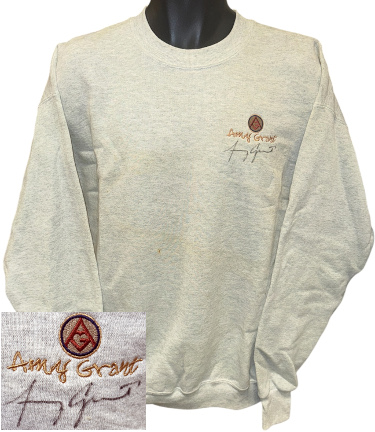 Amy Grant signed Amy Grant Logo Sweatshirt imperfect- COA (Size XL/Fruit of the Loom)