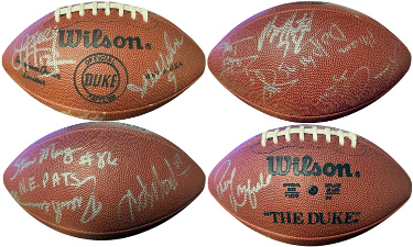NFL Multi Signed Wilson Duke Football 10 Sigs Beckett Jim Kelly/Jim McMahon/Art Monk/Warfield/Morgan/Pearson