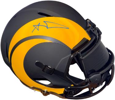 Aaron Donald signed Los Angeles Rams Riddell NFL Full Size Eclipse Rep Speed Helmet w/ Visor- Beckett Witnessed Hologram