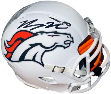 Bo Nix signed Denver Broncos Riddell NFL White Alternate Speed Mini Helmet w/ Visor #10- Beckett Witnessed Hologram