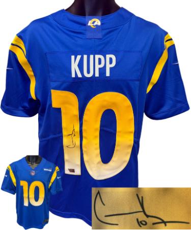 Cooper Kupp Los Angeles Rams NFL Licensed Nike On Field Dri-Fit Blue Jersey- Size Large #10- Fanatics Authentic Hologram