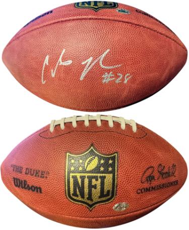 Chris Johnson signed NFL Wilson Official Duke Football #28- Famous Ink Hologram (Tennessee Titans/Arizona Cardinals)
