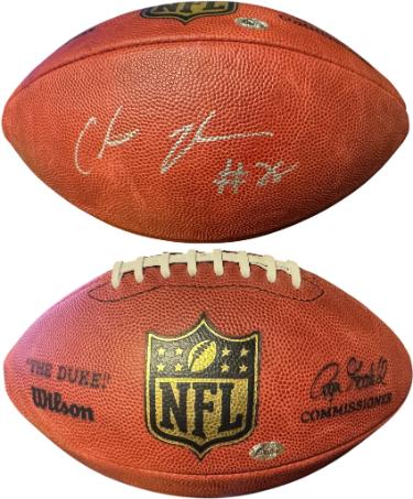 Chris Johnson signed NFL Wilson Official Duke Football #28- Famous Ink Hologram (Tennessee Titans/Arizona Cardinals)