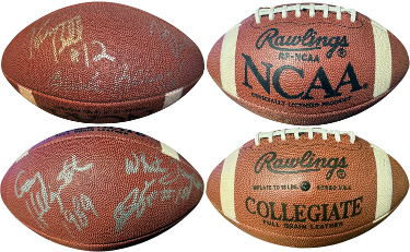 Buck Belue signed Rawlings Official NCAA Collegiate Leather Football w/ 6 signatures- COA