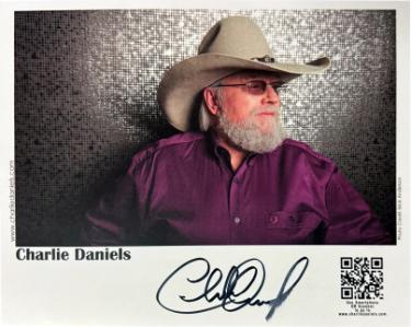 Charlie Daniels signed 8x10 Photo imperfect/smudge- COA (Country/Southern Rock)