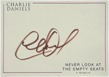 Charlie Daniels signed 3.5x5 Never Look at the Empty Seats: A Memoir Bookplate- COA