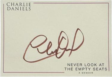 Charlie Daniels signed 3.5x5 Never Look at the Empty Seats: A Memoir Bookplate- COA