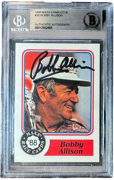 Bobby Allison signed NASCAR 1988 Maxx Charlotte Card #30- Beckett BAS #00012552455