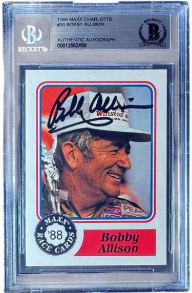 Bobby Allison signed NASCAR 1988 Maxx Charlotte Card #30- Beckett BAS #00012552459