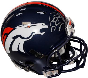 Peyton Manning signed Denver Broncos Riddell NFL Full Size Speed Authentic Helmet w/ 18 Sheriff Emblem- Fanatics/Steiner Holo