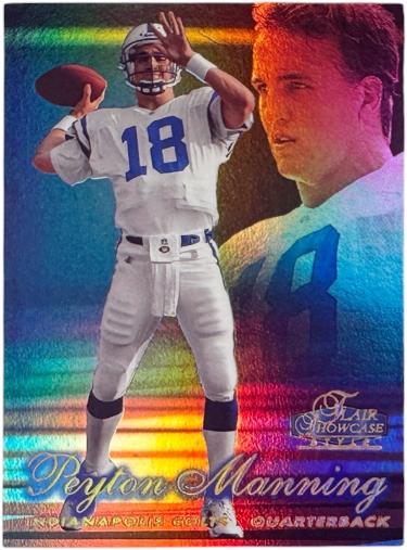 Peyton Manning 1998 Flair Showcase Showstopper Rookie Card (RC) Sec 2 Row 2 Seat 3 (Indianapolis Colts/HOF)