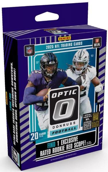 2025 Panini Donruss Optic Football Hanger Box 20 Cards- FACTORY SEALED - 1 Red Scope RC Chase!