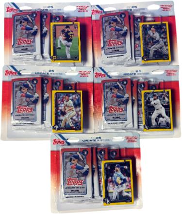 2025 Topps MLB Update 4 Pack Blister- Lot Of 5 /285 Cards-20 Packs/5 Yellow Parallels- New/Factory Sealed