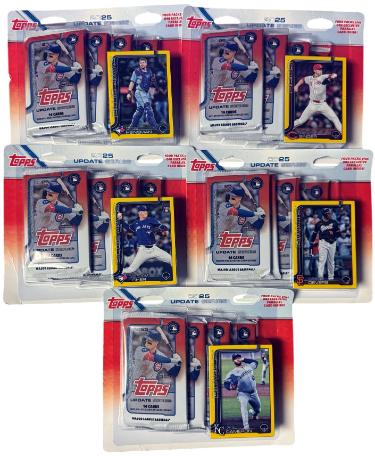 2025 Topps MLB Update 4 Pack Blister- Lot Of 5 /285 Cards-20 Packs/5 Yellow Parallels- New/Factory Sealed