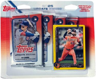 2025 Topps MLB Update 4 Pack Blister- 57 Cards-1 Yellow Parallel- New/Factory Sealed