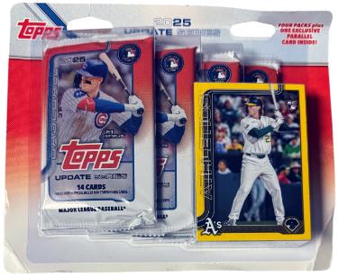2025 Topps MLB Update 4 Pack Blister- 57 Cards-1 Yellow Parallel- New/Factory Sealed