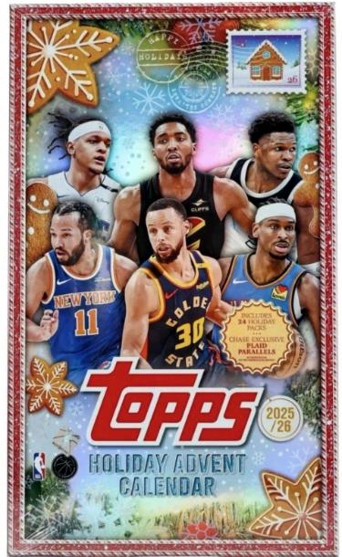 2025-26 Topps Holiday Basketball Advent Calendar Box-24PK/4CPP/96CPB- New/Sealed
