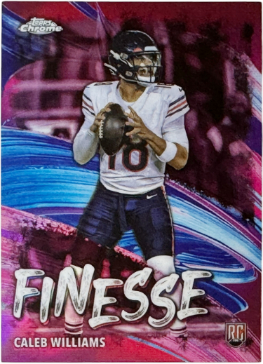 Caleb Williams 2024 Topps Chrome Finesse Pink Refractor Rookie Card (RC) #F-1 (Chicago Bears)