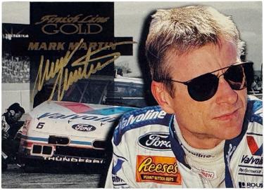 Mark Martin signed 1994 Finish Line Gold NASCAR Racing On Card Auto #81