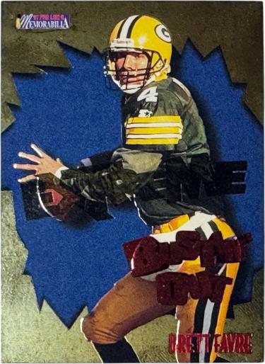 Brett Favre 1997 Pro Line II Memorabilia Bustin' Out Extreme Gold Card #B8 (Green Bay Packers/HOF)