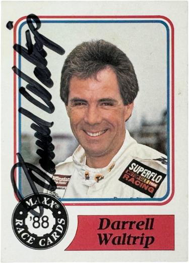 Darrell Waltrip signed 1988 Maxx Charlotte Superflo Rookie On Card Auto #10- COA