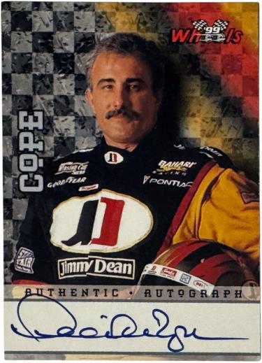 Derrick Cope 1999 Wheels NASCAR Jimmy Dean On Card Auto-/300 - Daytona 500 Champ