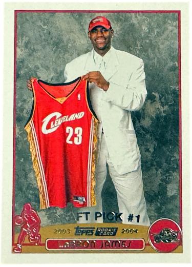 LeBron James 2003-04 Topps Rookie Card (RC) #221 (Cleveland Cavaliers/Centered)